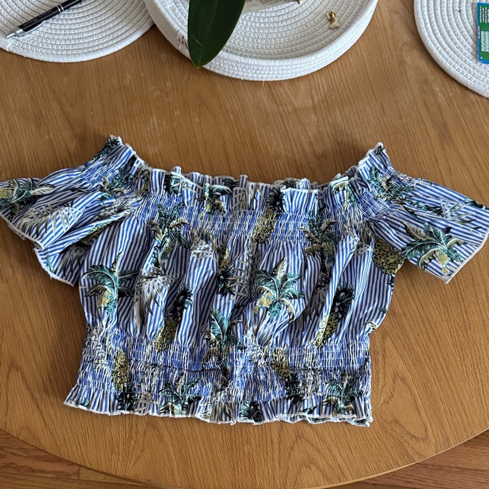 Tropical Off-Shoulder Top